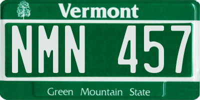 VT license plate NMN457
