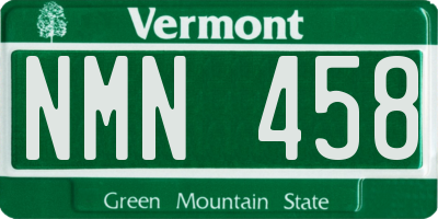 VT license plate NMN458