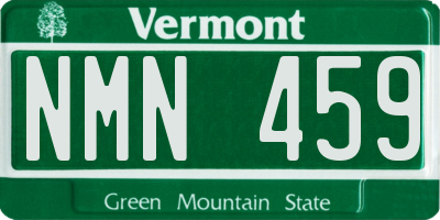 VT license plate NMN459