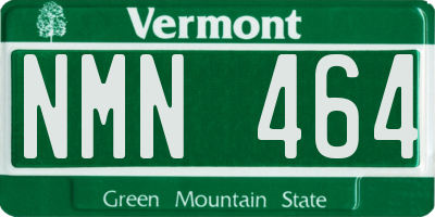 VT license plate NMN464
