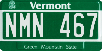 VT license plate NMN467