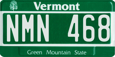 VT license plate NMN468