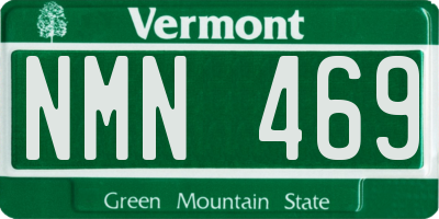 VT license plate NMN469