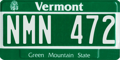 VT license plate NMN472