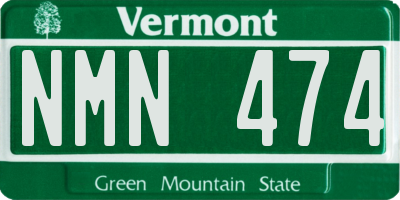 VT license plate NMN474