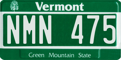 VT license plate NMN475