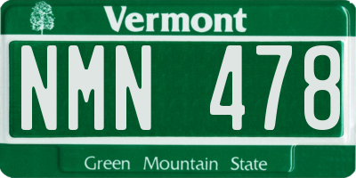 VT license plate NMN478