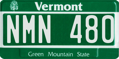 VT license plate NMN480