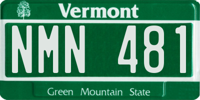 VT license plate NMN481