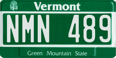 VT license plate NMN489
