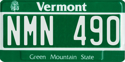 VT license plate NMN490