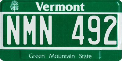 VT license plate NMN492