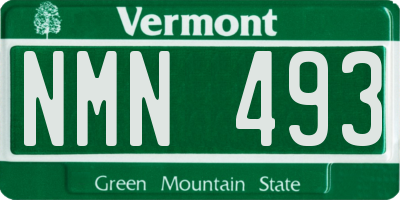 VT license plate NMN493