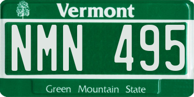 VT license plate NMN495