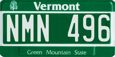 VT license plate NMN496