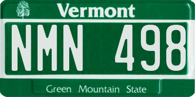 VT license plate NMN498