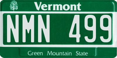 VT license plate NMN499