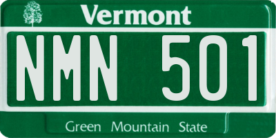 VT license plate NMN501