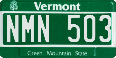 VT license plate NMN503