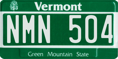 VT license plate NMN504