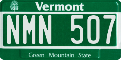 VT license plate NMN507