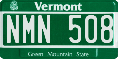 VT license plate NMN508