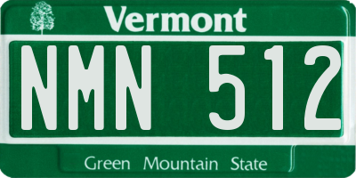 VT license plate NMN512