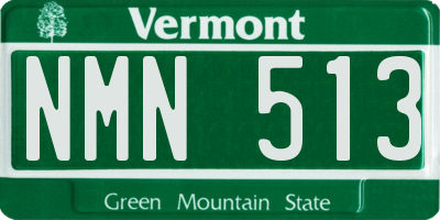 VT license plate NMN513