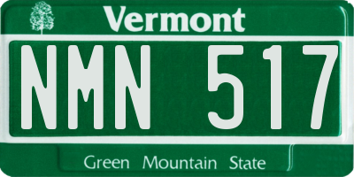 VT license plate NMN517