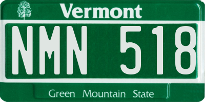VT license plate NMN518