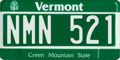 VT license plate NMN521