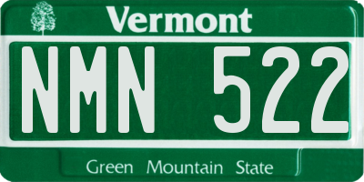 VT license plate NMN522