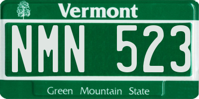 VT license plate NMN523