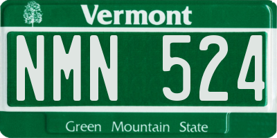 VT license plate NMN524