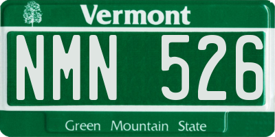 VT license plate NMN526