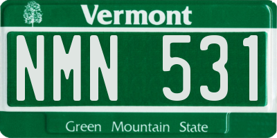 VT license plate NMN531