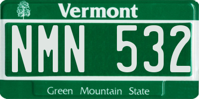 VT license plate NMN532