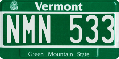 VT license plate NMN533
