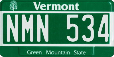 VT license plate NMN534