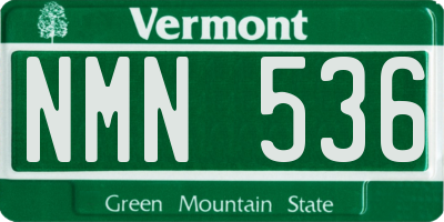 VT license plate NMN536