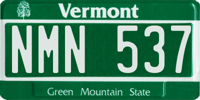 VT license plate NMN537
