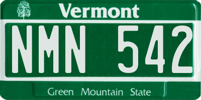 VT license plate NMN542