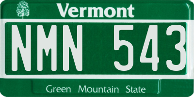 VT license plate NMN543
