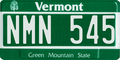 VT license plate NMN545