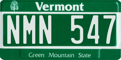 VT license plate NMN547
