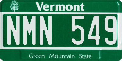 VT license plate NMN549
