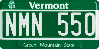 VT license plate NMN550