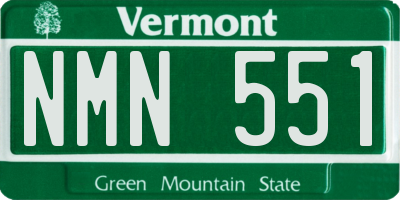 VT license plate NMN551