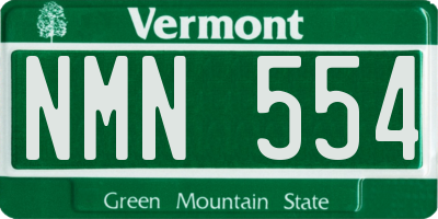 VT license plate NMN554