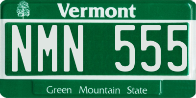 VT license plate NMN555
